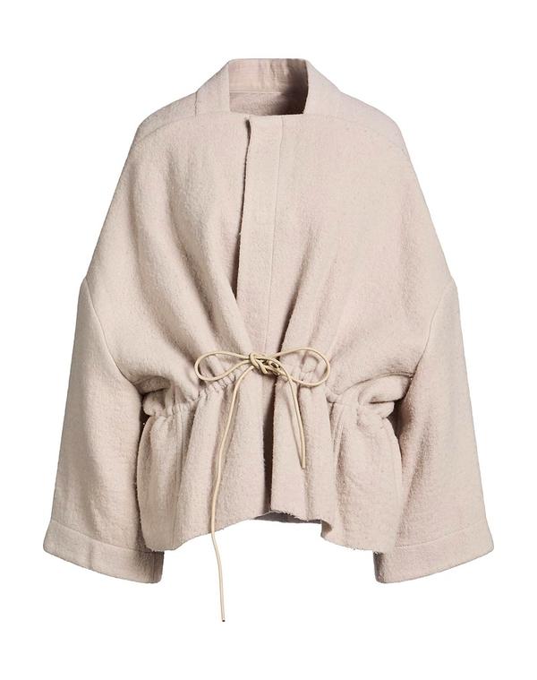 リックオウエンス レディース アウター 厚地の外套 RICK OWENS Light Gray 薄墨色