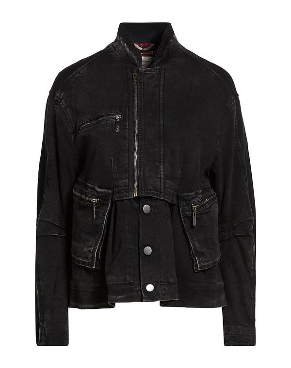 ご機嫌 レディース アウター 上衣・上衣 ジーンズ上衣 HIGH Black 黒いこと