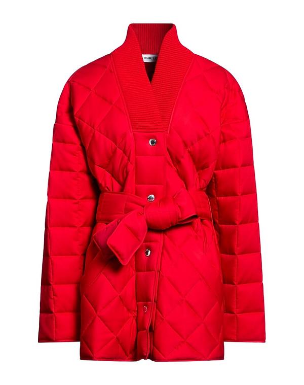 クリスジョイ レディース アウター 上衣・上衣 パファージャケット KHRISJOY Red 赤いこと
