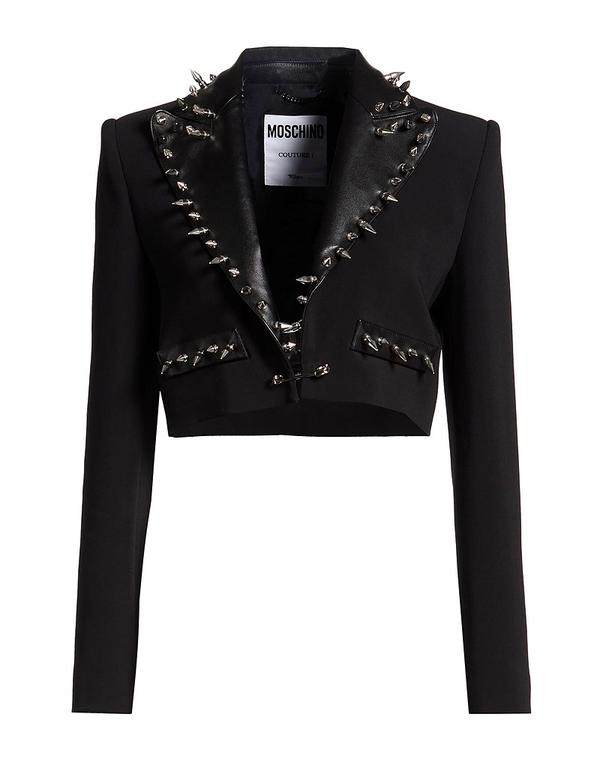 モスキーノ レディース アウター 上衣・上衣 テーラードジャケット MOSCHINO Black 黒いこと