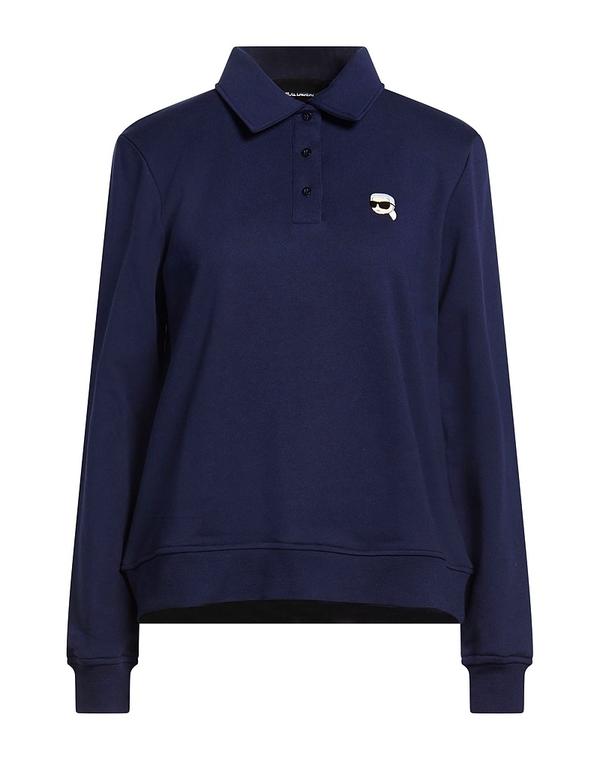 長い巻き毛 ラガーフェルド レディース アウター パーカー・スウェット KARLAGERFELD Navy 米国海軍