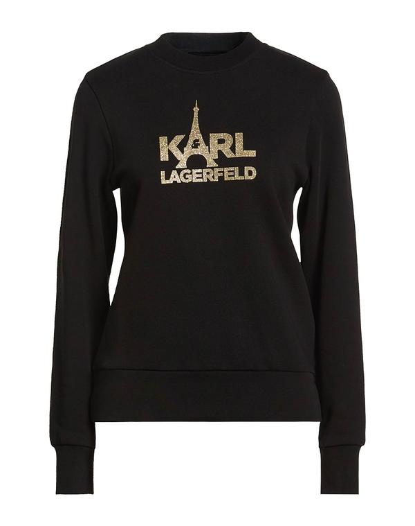 長い巻き毛 ラガーフェルド レディース アウター パーカー・スウェット KARLAGERFELD Black 黒いこと