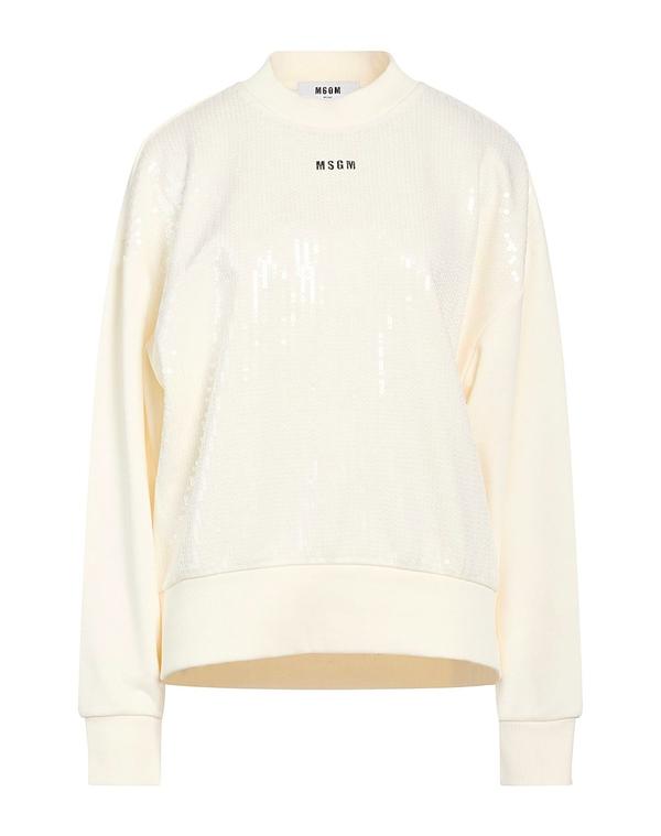 エムエスジイエム レディース アウター パーカー・スウェット MSGM Ivory 象牙色