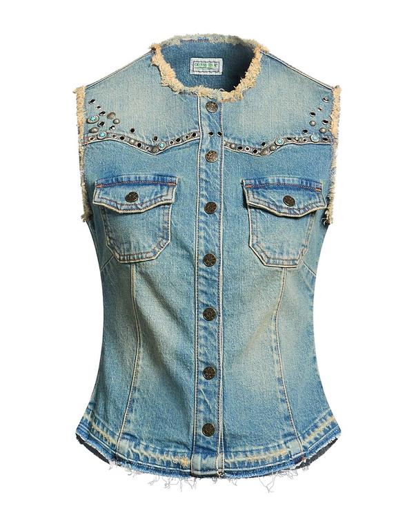 ゲス レディース アウター 上衣・上衣 ジーンズ上衣 GUESS Blue 青色