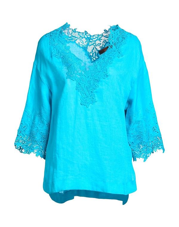 エルマンノ シェルヴィーノ レディース トップス ティーシャツ ERMANNO SCERVINO Turquoise Blue 青碧