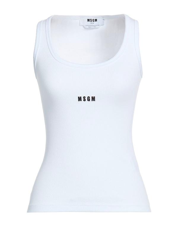 エムエスジイエム レディース トップス シャツ タンクトップ MSGM White ホワイト|ReVida 店