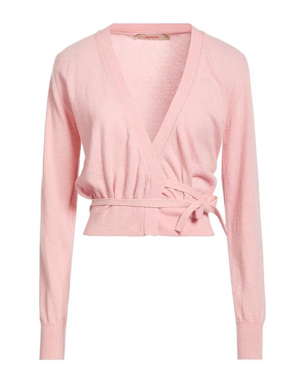 ユッカ レディース アウター ジレー カシミール編み物 JUCCA Pink さくら色