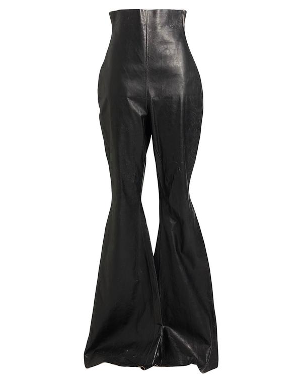リックオウエンス レディース ボトムス 心地よいズボン下 フレアカットパンツ RICK OWENS Black 黒いこと