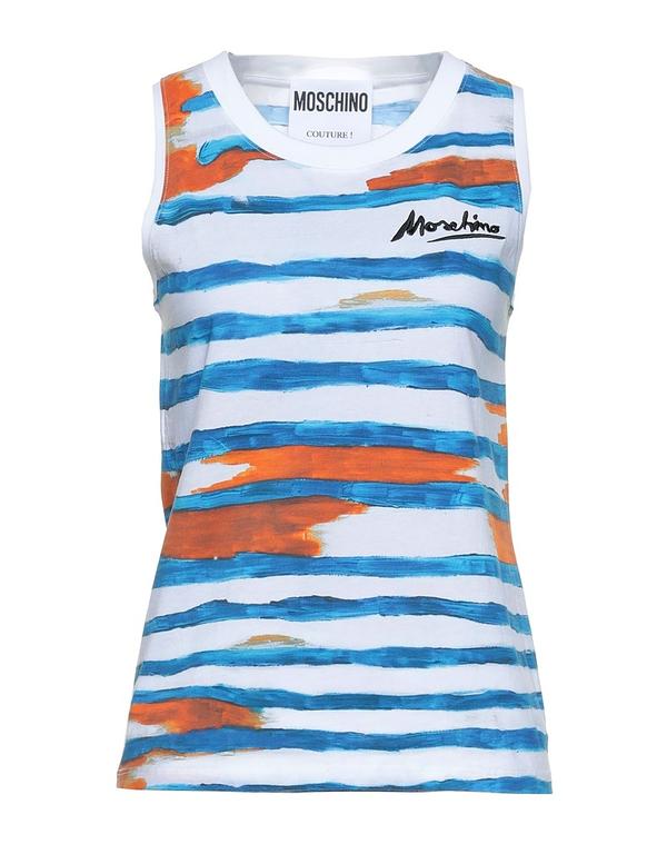モスキーノ レディース トップス ティーシャツ MOSCHINO Blue 青碧