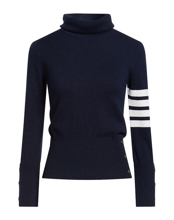 トム赤銅色 レディース アウター ニット・セータートルネック THOM BROWNE Navy 米国海軍