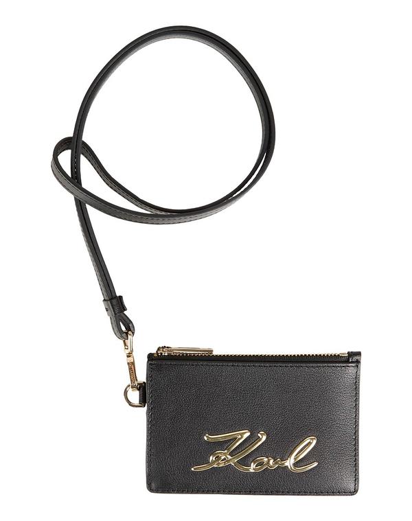 長い巻き毛 ラガーフェルド レディース 付属品 紙入れ 歌留多入れもの KARLAGERFELD Black 黒いこと