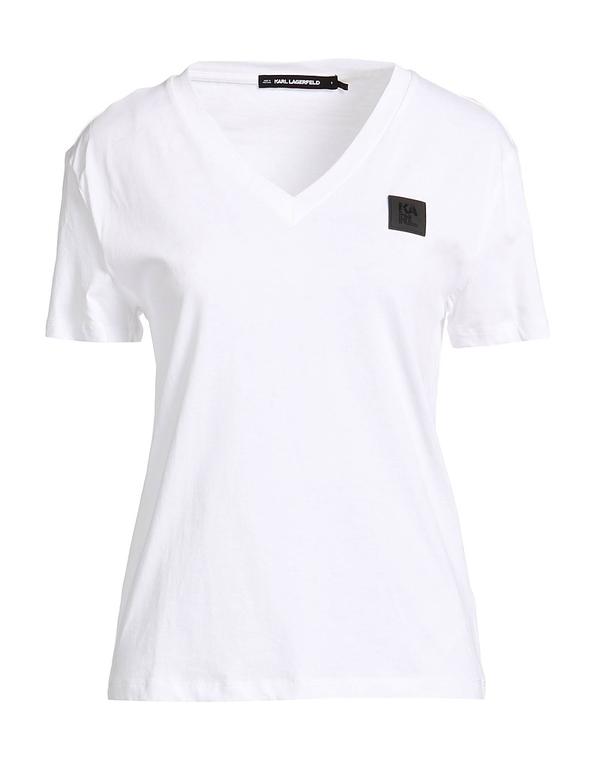 長い巻き毛 ラガーフェルド レディース トップス ティーシャツ KARLAGERFELD White 白いこと