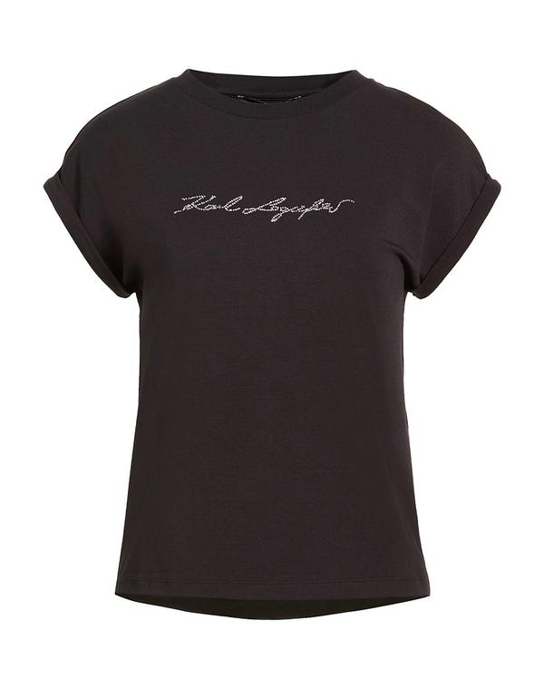 長い巻き毛 ラガーフェルド レディース トップス ティーシャツ KARLAGERFELD Black 黒いこと