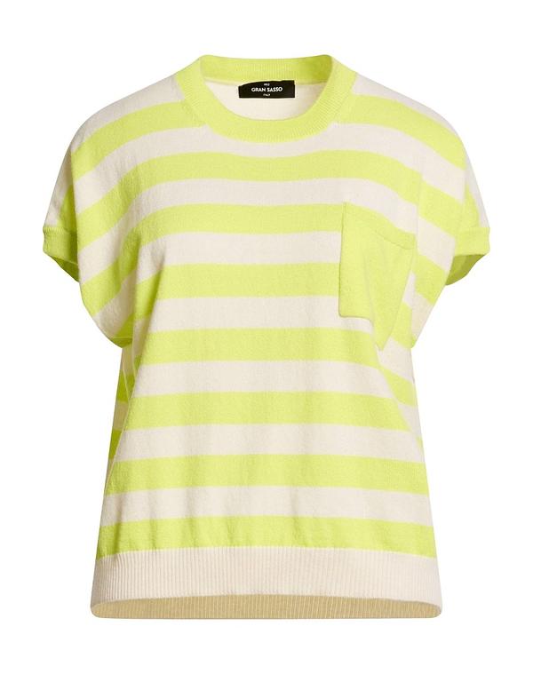 グランサッソ レディース アウター ジレー カシミール編み物 GRAN SASSO Lime Green 菩提樹