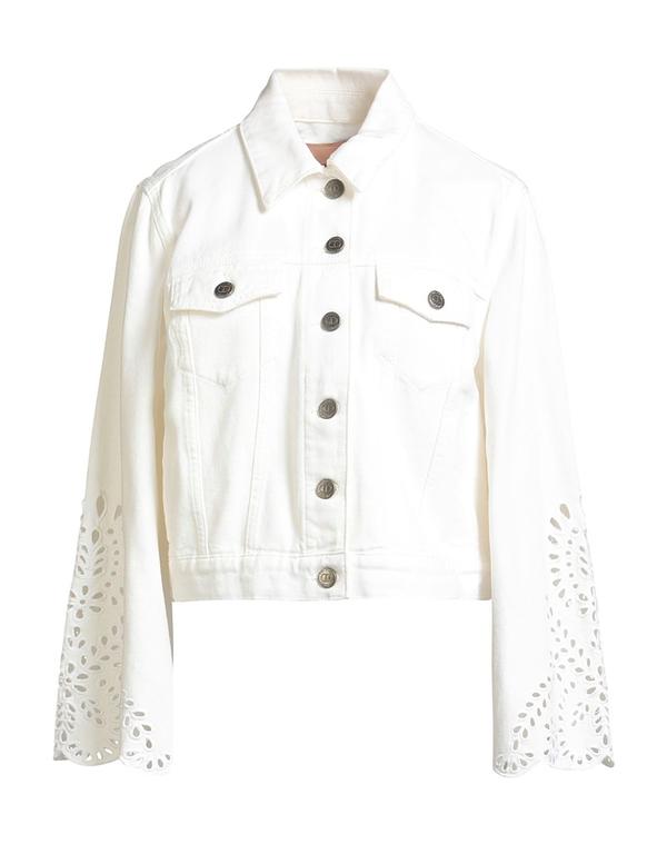 ツイン書き割り レディース アウター 上衣・上衣 ジーンズ上衣 TWINSET White 白いこと