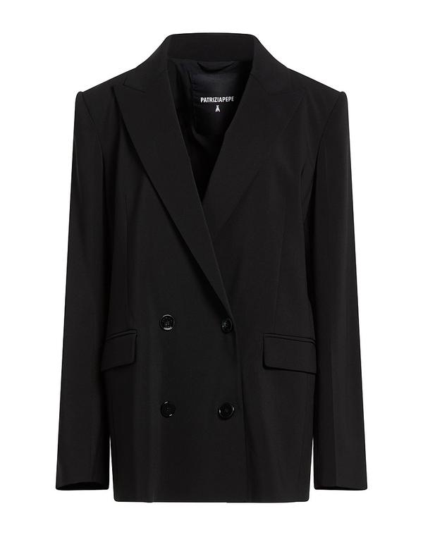 パトリツィア ペペ レディース アウター 上衣・上衣 テーラードジャケット PATRIZIA PEPE Black 黒いこと