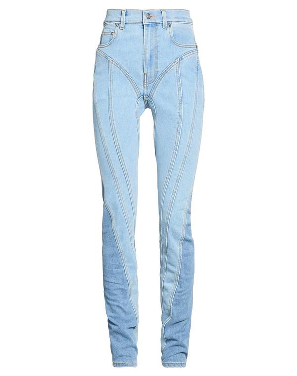 マグラー レディース ボトムス ジーンズズボン下 デニム MUGLER Blue 青碧