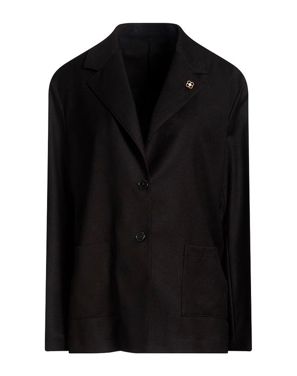 ラルディーニ レディース アウター 上衣・上衣 テーラードジャケット LARDINI Black 黒いこと