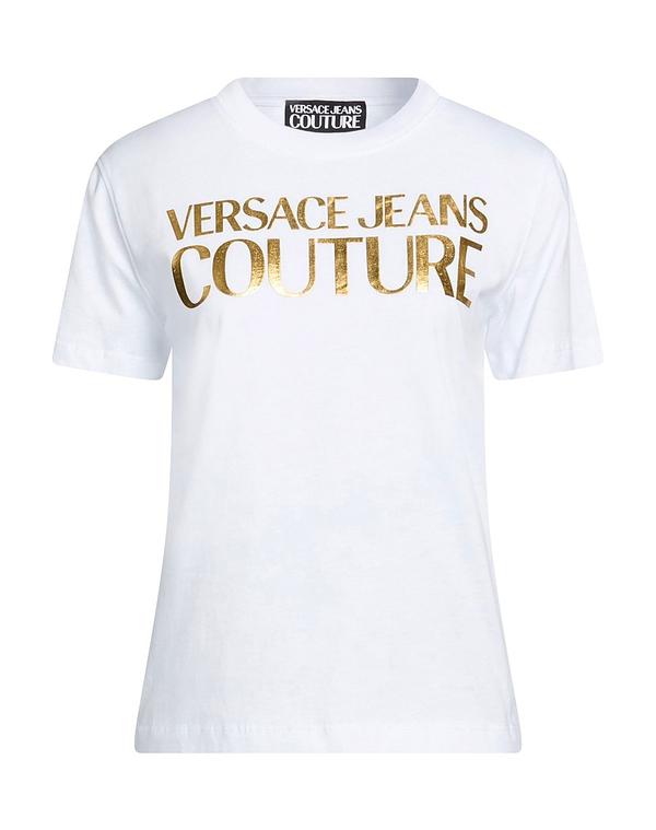 ヴェルサーチ レディース トップス ティーシャツ VERSACE JEANS COUTURE White 白いこと