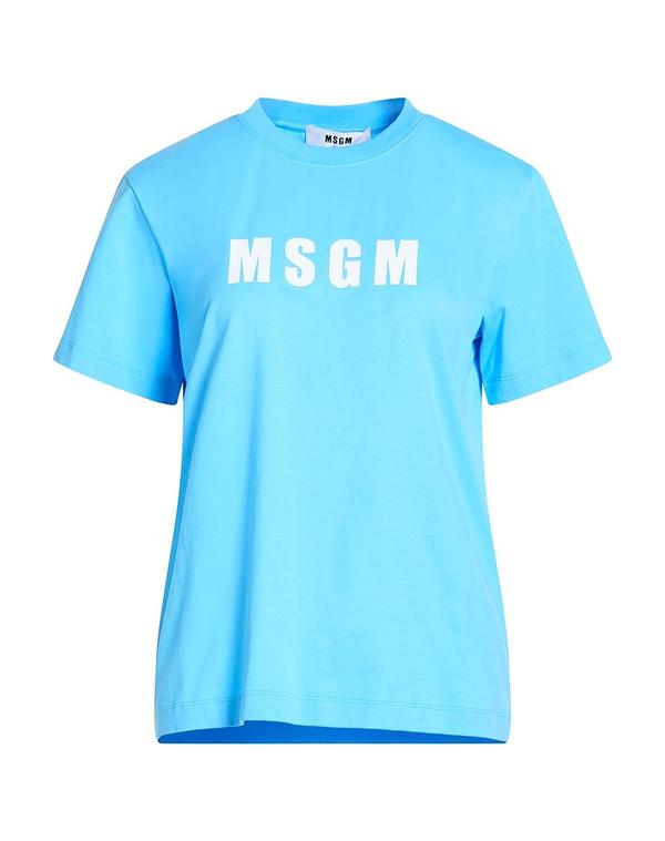 エムエスジイエム レディース トップス ティーシャツ MSGM Sky Blue 青碧