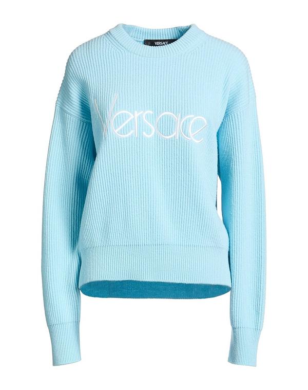 ヴェルサーチ レディース トップス プルオーバー ティーシャツ VERSACE Sky Blue 青碧