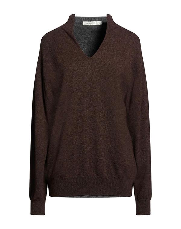 カルヴェン レディース アウター ジレー カシミール編み物 CARVEN Dark Brown 赤銅色
