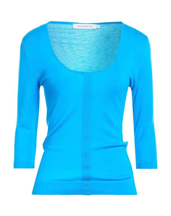 シモーナ コルセリーニ レディース トップス プルオーバー ティーシャツ SIMONA CORSELLINI Azure Blue 青碧