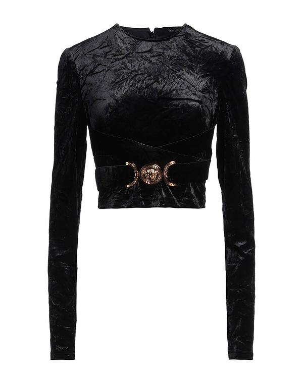 ヴェルサーチ レディース トップス ティーシャツ VERSACE Black 黒いこと