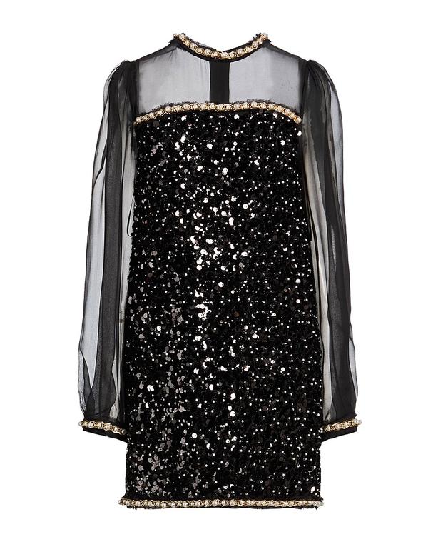 バルマン レディース トップス ワンピースパンコールドレス BALMAIN Black 黒いこと