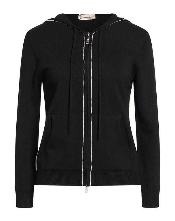 カシミヤ相手 レディース アウター ジレー CASHMERE COMPANY Black 黒いこと