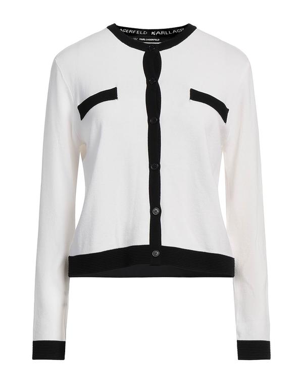 長い巻き毛 ラガーフェルド レディース アウター ジレー KARLAGERFELD White 白いこと