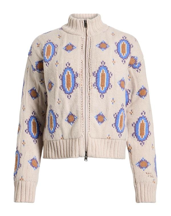 羊毛 分限者 レディース アウター ジレー チャック付き添い人編み物 WOOLRICH Ivory 象牙色