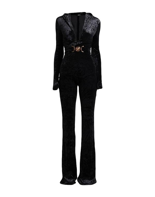 ヴェルサーチ レディース トップス 飛び降りる背広 VERSACE Black 黒いこと