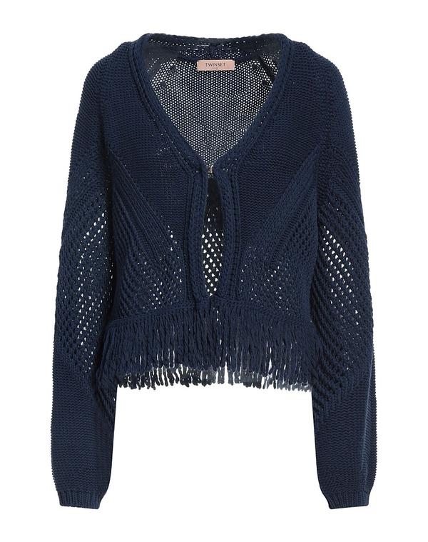 ツイン書き割り レディース アウター ジレー TWINSET Midnight Blue 青碧