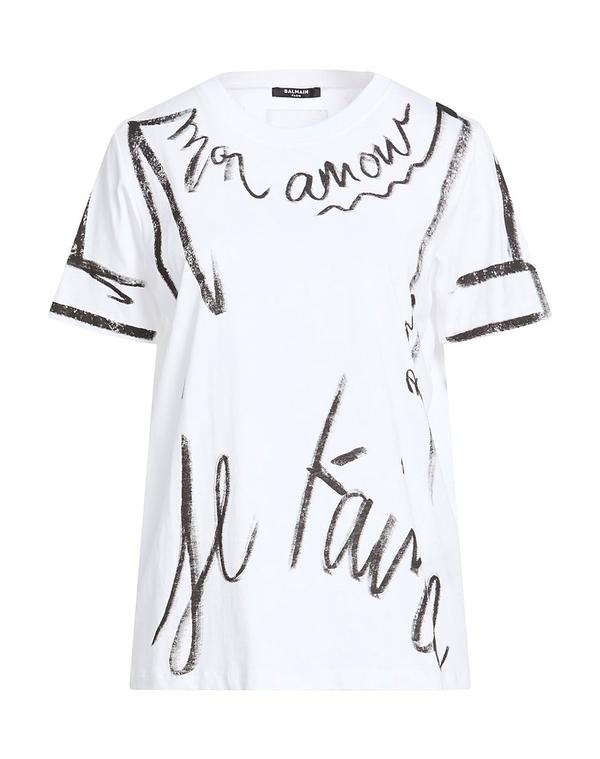 バルマン レディース トップス ティーシャツ BALMAIN White 白いこと
