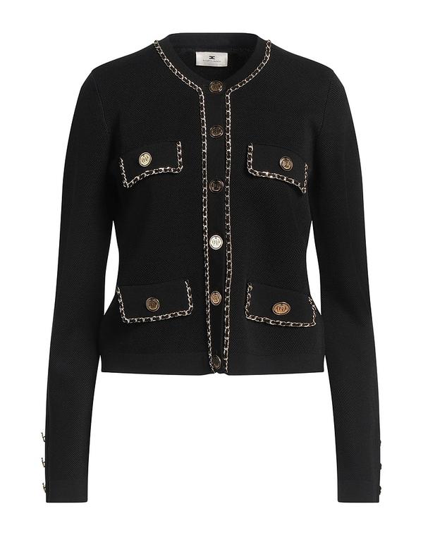 エリザベッタフランキ レディース アウター ジレー ELISABETTA FRANCHI Black 黒いこと