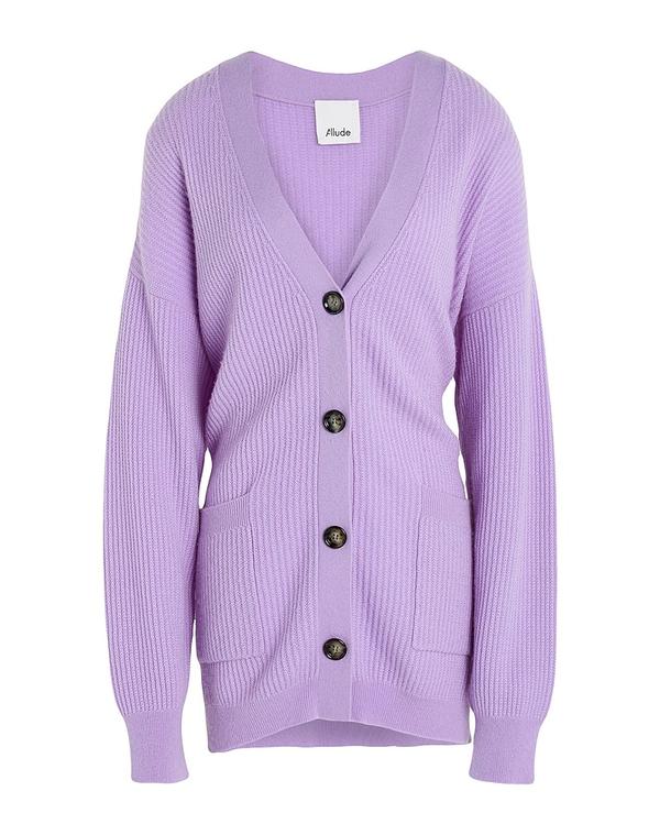 アリュード レディース ニット カーディガン ALLUDE カシミヤニット Purple パープル