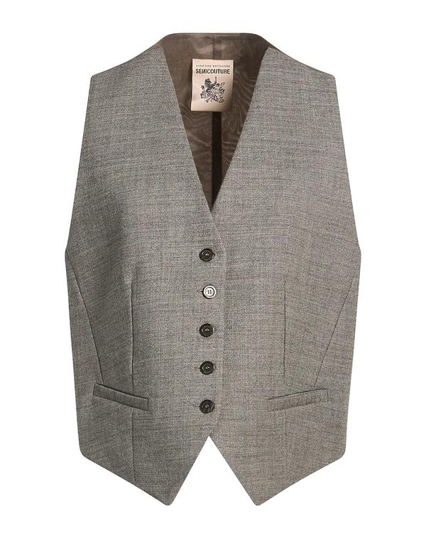 セミクチュール レディース トップス ベスト ジレ SEMICOUTURE Gray グレー｜ReVida 店