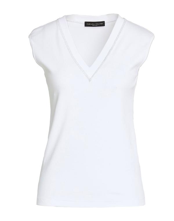 ファビアナ フィリッピ レディース トップス Tシャツ FABIANA FILIPPI White ホワイト｜ReVida 店