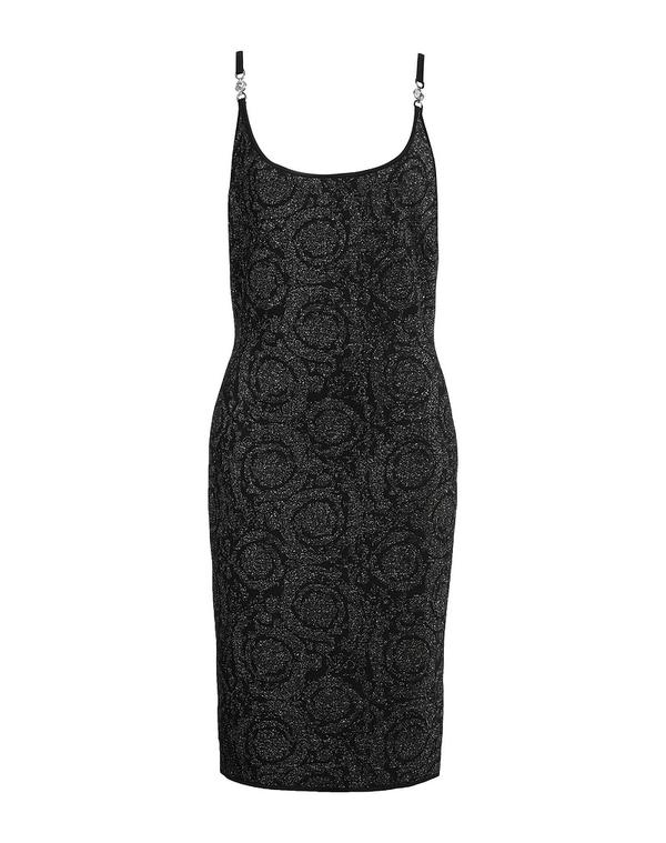 ヴェルサーチ レディース ドレス ミディ丈ワンピース VERSACE チューブドレス Black ブラック｜ReVida 店