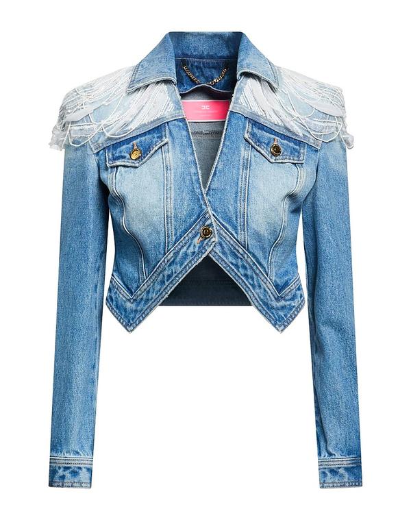 エリザベッタフランキ レディース アウター ジャケット・ブルゾン デニムブルゾン ELISABETTA FRANCHI Blue ブルー|ReVida 店