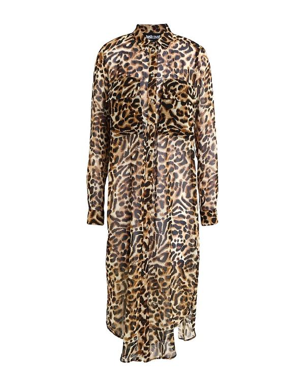 ジャストカバリ レディース ドレス ミディ丈ワンピース JUST CAVALLI シュミーズドレス Sand サンド