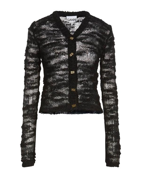 ガニー レディース アウター カーディガン GANNI Black ブラック｜ReVida 店