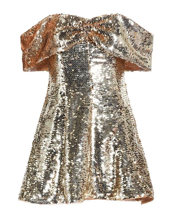 セルフ・ポートレイト レディース トップス ワンピースパンコールドレス SELF-PORTRAIT Gold ゴールド｜ReVida 店
