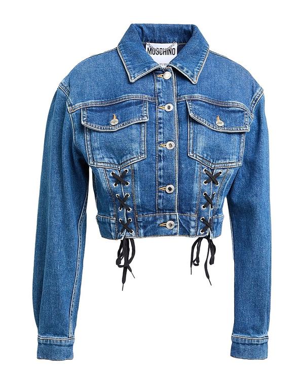 モスキーノ レディース アウター ジャケット・ブルゾン デニムブルゾン MOSCHINO Blue ブルー|ReVida 店