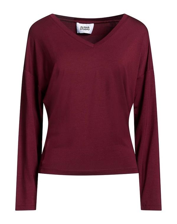アルファス テューディオ レディース トップス Tシャツ ALPHA STUDIO T Bordeaux|ReVida 店