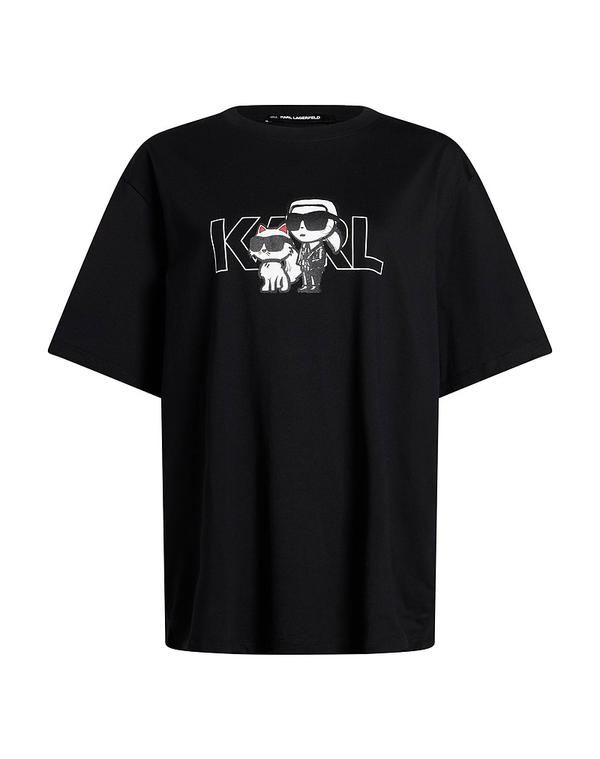 カール ラガーフェルド レディース トップス Tシャツ KARLAGERFELD Black ブラック|ReVida 店