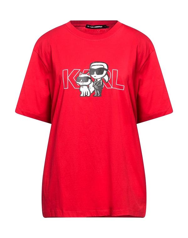 カール ラガーフェルド レディース トップス Tシャツ KARLAGERFELD Red レッド|ReVida 店