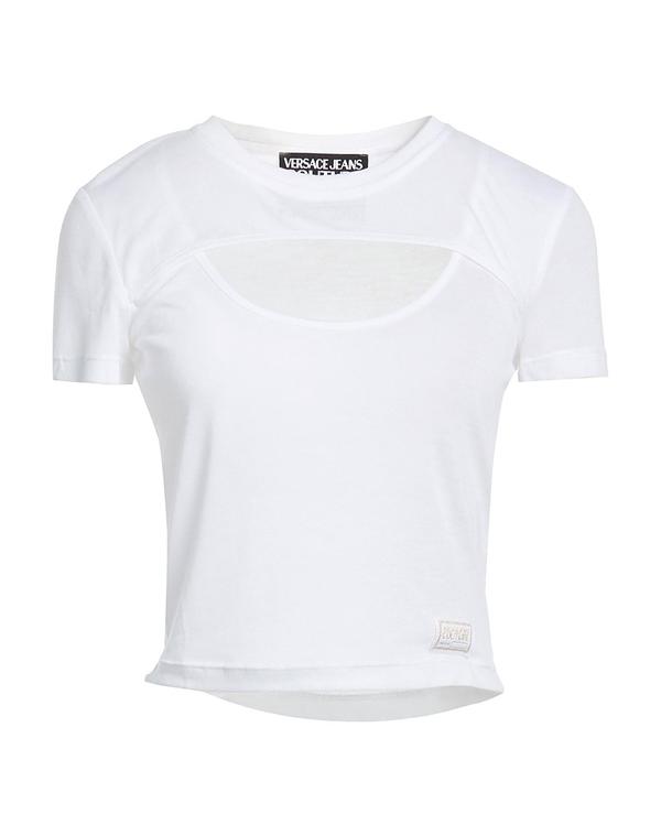 ヴェルサーチ レディース トップス Tシャツ VERSACE JEANS COUTURE White ホワイト｜ReVida 店