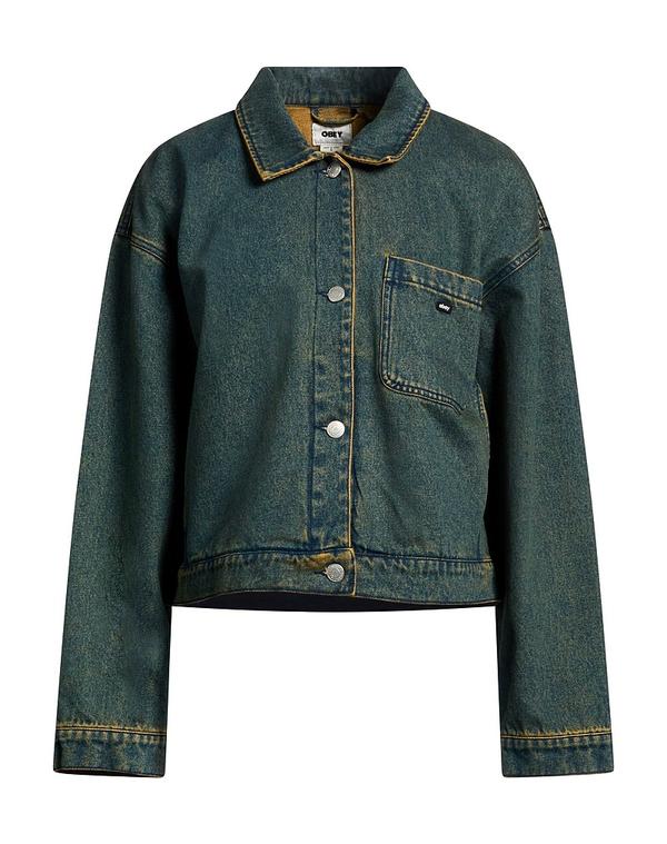 オベイ レディース アウター ジャケット・ブルゾン デニムブルゾン OBEY Blue ブルー|ReVida 店